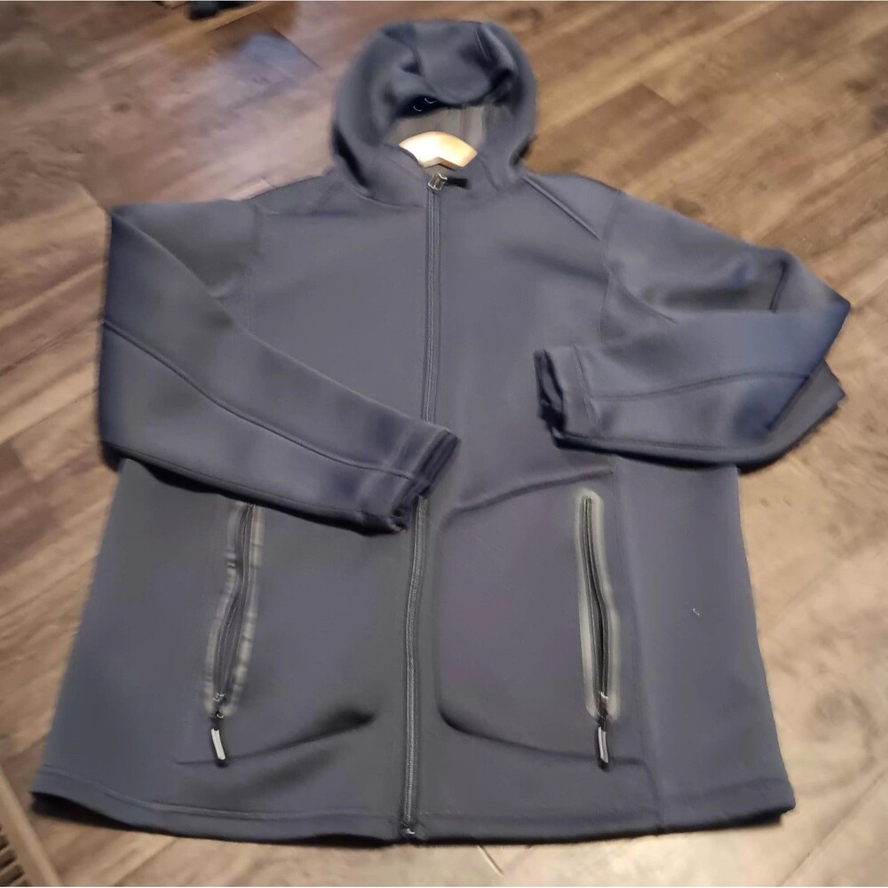 North End Paramount Bonded Knit Women's Gray Hooded Jacket Sz XL
